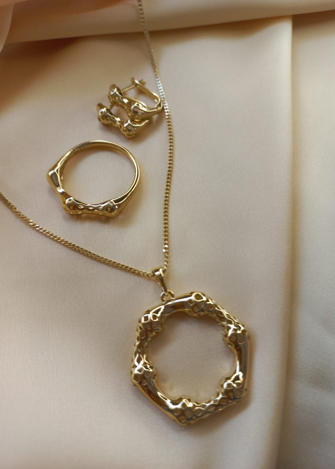 Parure Aura - Collier, Bague et Boucles d'oreilles