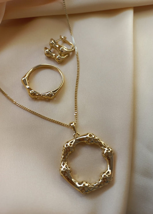 Parure Aura - Collier, Bague et Boucles d'oreilles